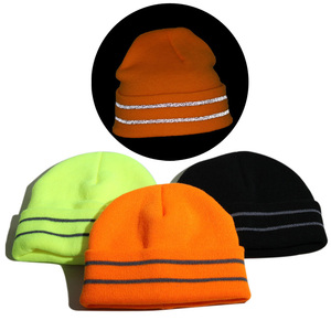 หมวกถักไหมพรมอะคริลิคสำหรับกลางแจ้ง100% สีส้มสีเหลืองส้มแบบกำหนดเองสำหรับฤดูหนาว - Product Image 1