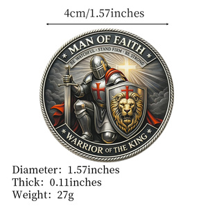 Moneta Commemorativa Stock <span class=keywords><strong>Man</strong></span> of Faith, Artigianato in Metallo, Decorazione con Versetto Biblico Vigile e Forte, Regalo da Collezione per la Fede - Product Image 4