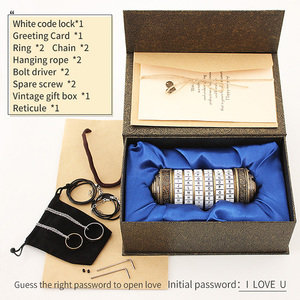 Cerradura de tubo de escape para el Día de San Valentín, Mini Cryptex de Código <span class=keywords><strong>Da</strong></span> <span class=keywords><strong>Vinci</strong></span>, regalos creativos y románticos para cumpleaños - Product Image 2