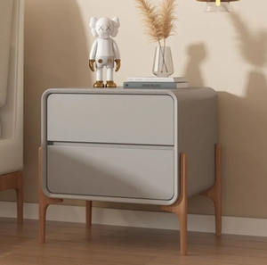 Mesa auxiliar minimalista moderna de madera maciza para dormitorio Mesita de noche simple para apartamento en casa - Product Image 2