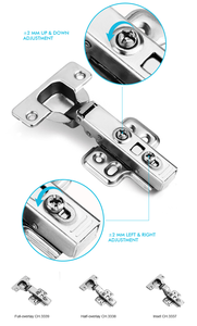 0.8/1/1.2mm Thick 3D Bag Cup Steel Concealed Soft Close Hinge for Furniture Kitchen <b>Cabinet</b> for Home School Hospital Bedroom Use - Product Image 5