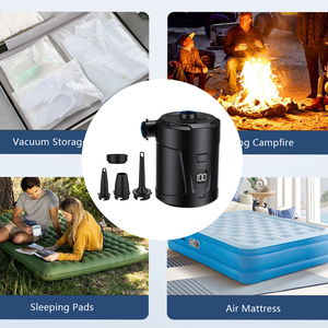 Có thể sạc lại mini máy bơm không khí hiển thị kỹ thuật số xách tay nhanh chóng Lạm Phát và giảm phát với nhiều vòi phun - Product Image 4