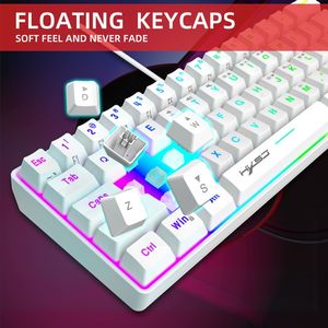 HXSJ V700 éclairage RVB 61 touches Mini <span class=keywords><strong>clavier</strong></span> de jeu d'ordinateur portable filaire Explosif Nouveaux produits Interface USB 3.0 Teclado mécanique - Product Image 5