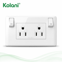 Stopkontak Dinding 6 Lubang Ukuran 120 Standar AS Ganda, 16A 250V, Panel Tersembunyi, Sakelar Kontrol Terpisah dengan Lampu LED Daya untuk Hotel