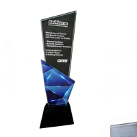 Trophées en cristal personnalisés en usine avec des motifs imprimés par UV pour les réunions annuelles de l'entreprise, les compétitions et les souvenirs d'affaires.