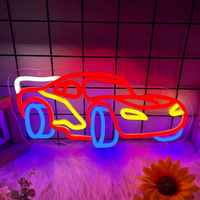 Lumières LED néon personnalisables pour voiture, luminosité réglable, lumières néon avec logo de course, cadeaux de vacances, chambres de garçons, salles de jeux