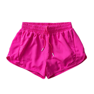 Wholesale 2-in-1 Quick Dry Gym Shorts for Women Custom Logo Elastic Waist Mid-Waist Logo Position Solid Running Workout Shorts - Product Image 2
