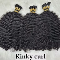 Lot de Cheveux Humains à Tresser pour Tresses Bohèmes Sans Nœuds, Cheveux Humains en Vrac Ondulés Profonds pour Tressage, Sans Trame, Cheveux Vierges Remy en Paquets
