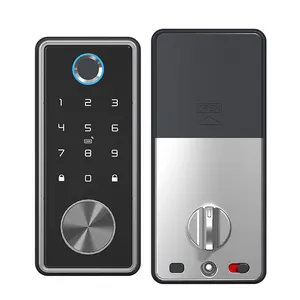 Cerradura inteligente electrónica de aluminio Diente azul digital automático No necesita batería Acceso a huellas dactilares y tarjetas para puertas de madera