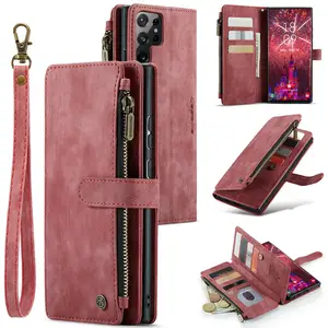 2022 Bulk Buy from China Wallet Phone Case for Samsung Galaxy S22 Magnetic Luxury Card Case for Samsung S22 ultra S22 plus Cover