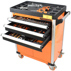 Ensemble de chariot à outils Avebor de 176 pièces, chariot de rangement mobile en métal à 3 tiroirs - Product Image 2