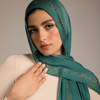 Hijab en modal imprimé sur mesure, doux et léger, pour femmes musulmanes, motif floral, étoile, palmier, géométrique, foulard islamique, châle