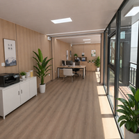 Contenedor Apilable de 20 Pies con Paredes de Cristal, Casa Prefabricada Móvil, Panel Sándwich Transpirable, Oficina Moderna, Dormitorio