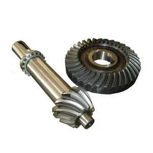Produsen khusus roda gigi Bevel Spiral baja karbon Set roda gigi pemacu cacing Pinion baja