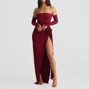 Robe de soirée sexy pour femme, de haute qualité, OEM, couleur unie, dos nu, printemps-été, tenue personnalisée pour club de nuit - Product Image 2