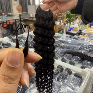 Extensioni per capelli umani Deep Water Wave Feather Crochet, senza nodi, pre-selezionate, ricci birmani, all'ingrosso per intrecciare - Product Image 3