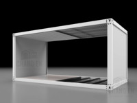 DYCE Maison conteneur de 20 pieds en panneaux sandwich d'acier préfabriqués, détachable et respirant, Micro-bureau moderne, Bâtiment modulaire 3D