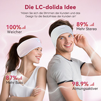 Écouteurs bandeau 5.4Sports anti-transpiration avec contrôle des cheveux et son HD pour la course, l'entraînement et le quotidien