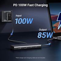 Base de Conexión USB C 8 en 1 UGREEN, Monitor Dual 4K, Pantalla Triple, Hub USB C, 100W PD, Compatible con MacBook y Lenovo