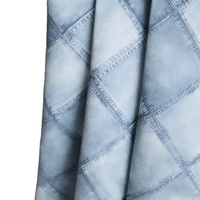 Desain Baru Kulit Sintetis PU Berlapis 0.6mm Tahan Gesekan, Simulasi Tekstur Jeans, Pola Cetak Dekoratif untuk Sofa dan Tas (Roll)