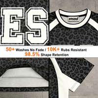 T-shirts streetwear pour hommes personnalisés, maillots de football, t-shirts graphiques en maille color block, t-shirts oversize vintage à imprimé léopard, OEM ODM