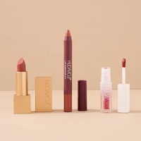 Nouveau Design Rouge à Lèvres Mat + Gloss Doux + Crayon à Lèvres 3-en-1 Vente en Gros Maquillage Cadeau Personnalisé Kit de Gloss à Lèvres Imperméable