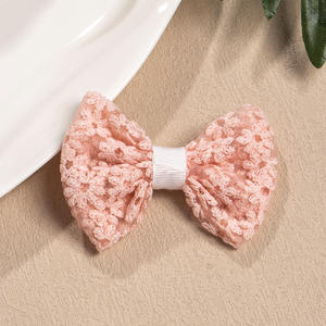 Semplice Dolce Fiocco Ragazza Fermaglio per Capelli in Tessuto Ricamato Accessori per Capelli per Bambini - Product Image 1