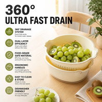 Levendige groente- en fruitafwaterer, snelle afwatering, milieuvriendelijk materiaal, perfect voor salades