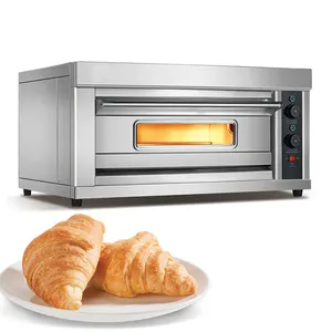 Oven elektrik mewah model terpisah 2 nampan baja tahan karat untuk oven kue komersial roti