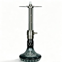 Ensemble de chicha carrée givrée en acier inoxydable écologique avec tuyau souple et coffret cadeau - Chicha Narguilé Arabe Russe Export (Marque yy)
