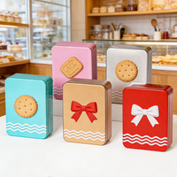 Boîte en Fer Blanc Rectangulaire en Gros 14 x 10 x 4,5 cm, Récipient de Rangement Organisateur pour la Maison, pour Emballage de Cadeaux, Bonbons et Biscuits