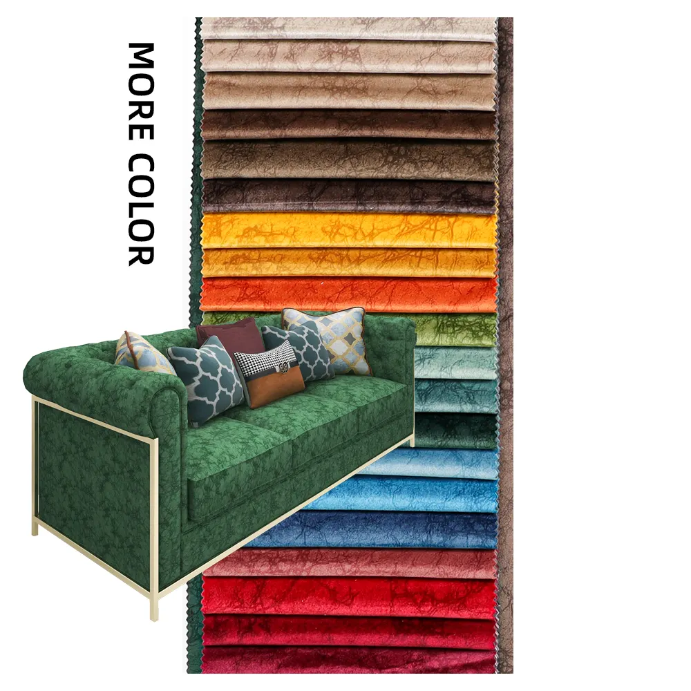 OKL20144 mobilier de salon marocain en polyester imperméable, textile de maison, tissu en velours imprimé pour canapé
