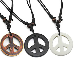 Cross-Biên Giới Retro Nhựa Chống Chiến Tranh Dấu Hiệu Hòa Bình Vòng Cổ Handmade Hòa Bình Amulet Vòng Cổ Bán Buôn - Product Image 1