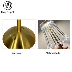 Luminária de Mesa LED Portátil Recarregável com Toque e Dimerizável, Tendência 2026, Luz de Mesa Dourada para Quarto e Sala de Estar - Product Image 4