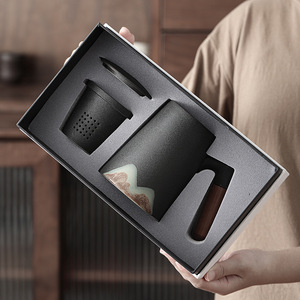 Taza <span class=keywords><strong>de</strong></span> agua <span class=keywords><strong>de</strong></span> cerámica <span class=keywords><strong>con</strong></span> mango <span class=keywords><strong>de</strong></span> madera para la Oficina <span class=keywords><strong>y</strong></span> el hogar, accesorio pintado a mano, <span class=keywords><strong>con</strong></span> <span class=keywords><strong>filtro</strong></span> <span class=keywords><strong>de</strong></span> cubierta - Product Image 3