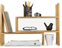 Étagère de bureau en bois moderne - Organisateur de bureau portable, durable et écologique