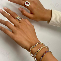 Gemnel Luxe Diamant Tennis Bracelet Vintage Plus de 925 Argent Étincelant Pierres Déclaration Bijoux