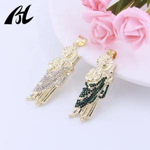 Haute qualité 14K & 18K plaqué or religieux Zircon pendentif à la mode San Judas collier attrayant alliage breloques pour hommes femmes - Product Image 2