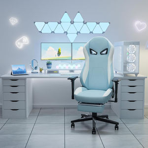 Silla de Juego Ergonómica de Tela AJUNION con Reposapiés, Silla de Oficina con Respaldo Alto Estilo Racing, Silla de Juego Ajustable en Altura para Adultos - Product Image 1