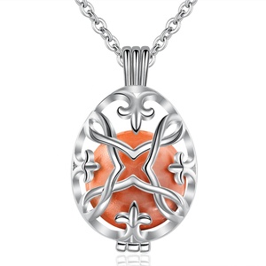 Chime música Angel bola llamada medallón collar de corazón hueco aromaterapia collar de difusor del aceite esencial - Product Image 2