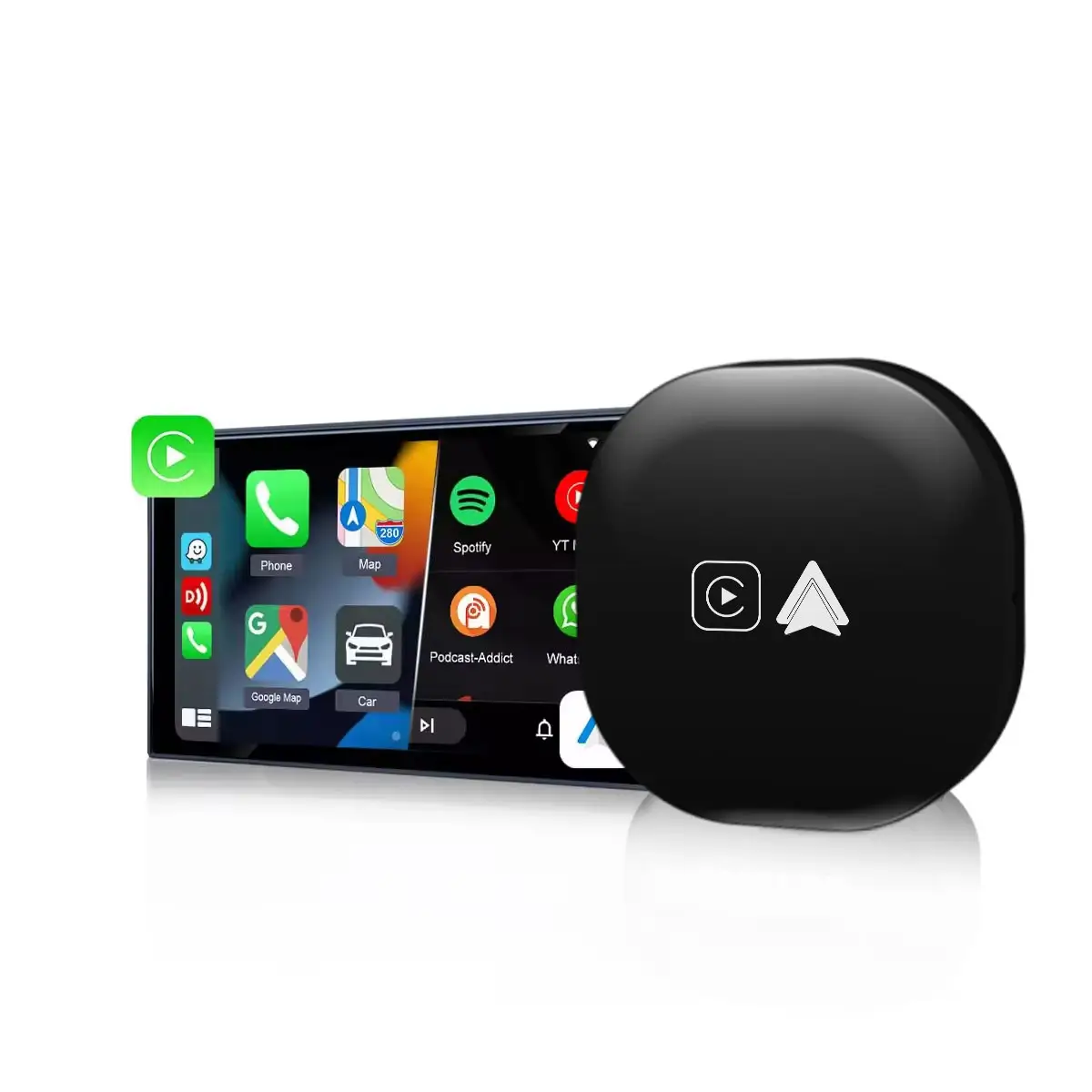 Adaptateur Carplay sans fil 2 en 1 pour Apple IOS iPhone pour écran de voiture original Carplay