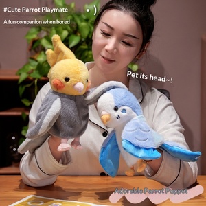 Marioneta de Mano de Loro de Dibujos Animados de Simulación, Juguete de Peluche de Tela, Pequeño Pájaro, Interactivo para Padres e Hijos, Souvenir de Zoológico, Relleno de Algodón PP - Product Image 2