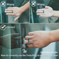 Anillo Inteligente Tesla con NFC, Cerámica y Epoxi, Resistente al Agua IP68, Sin Batería, Desbloqueo para Modelos 3, Y, S, X, Enchufable, 1 Año de Garantía, Negro y Blanco