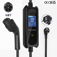 Nouvelle borne de recharge portable pour véhicules électriques 3,5 kW/7 kW, certifiée CE TUV, type 2, IP55, étanche, GBT, courant réglable, contrôle WiFi