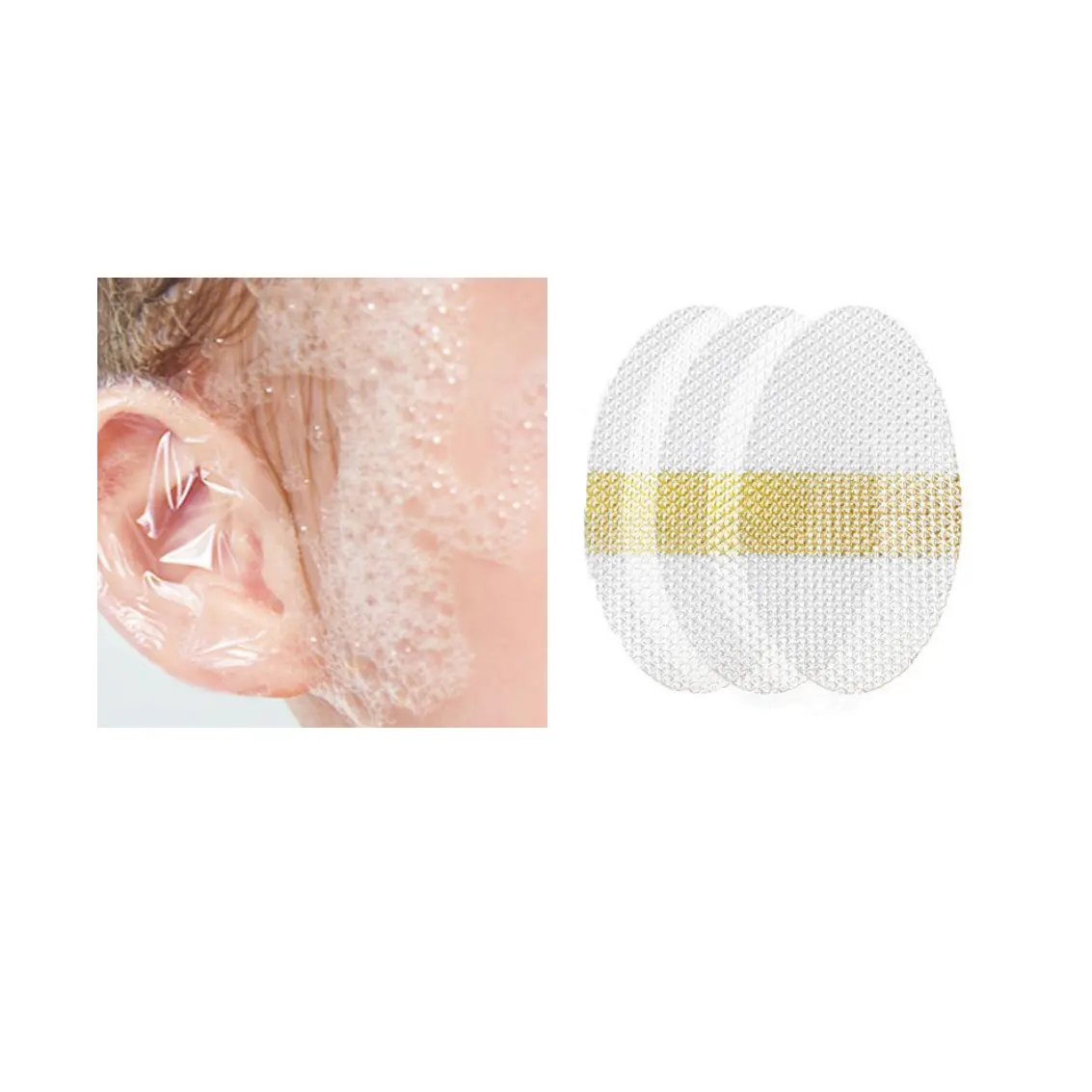 soft breathable waterproof silicone ear patch for kids shower