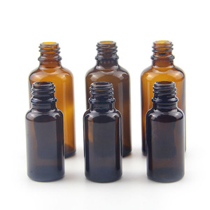 <b>Amber</b> Glass <b>Bottles</b> 5-100ml For Essential Oils Skin Care Recyclable Custom Logo Printing - Product Image 1