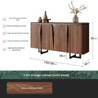 Console de salon moderne de luxe en bois de noyer, buffet de salle à manger grande capacité, meuble de rangement pour la maison et l'hôtel