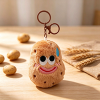 Nouveau Porte-clés Pendentif Sac en Peluche Douce et Mignonne en Forme de Pomme de Terre, Visage Multi-Expressions (Colère, Peur, Sourire), Jouet, Cadeau