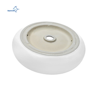 Lavabo en céramique populaire et économique pour salle de bain, lavabo en porcelaine de forme ronde, lavabo en céramique