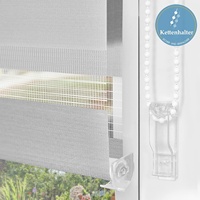 Nouveau style de store double à enroulement Duo 45x150cm (LxH) translucide occultant protection solaire à fixation par pince pour fenêtres et portes